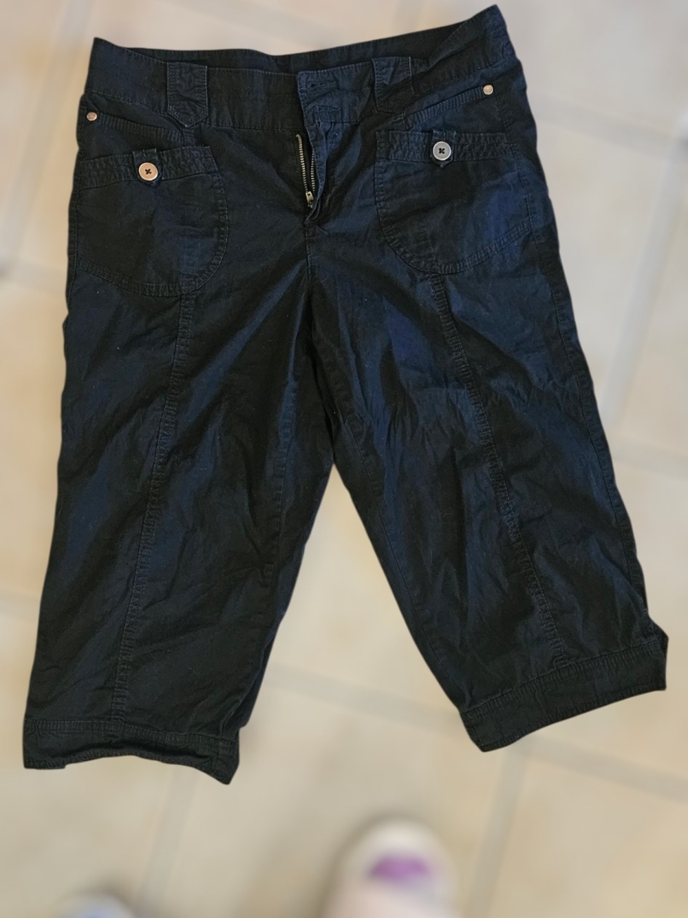 Style & Co. Black Bermuda Shorts with Button Pocket Accents